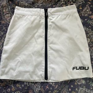 LIKE NEW FUBU AND FOREVER 21 SNATCHED WHITE MINI SKIRT